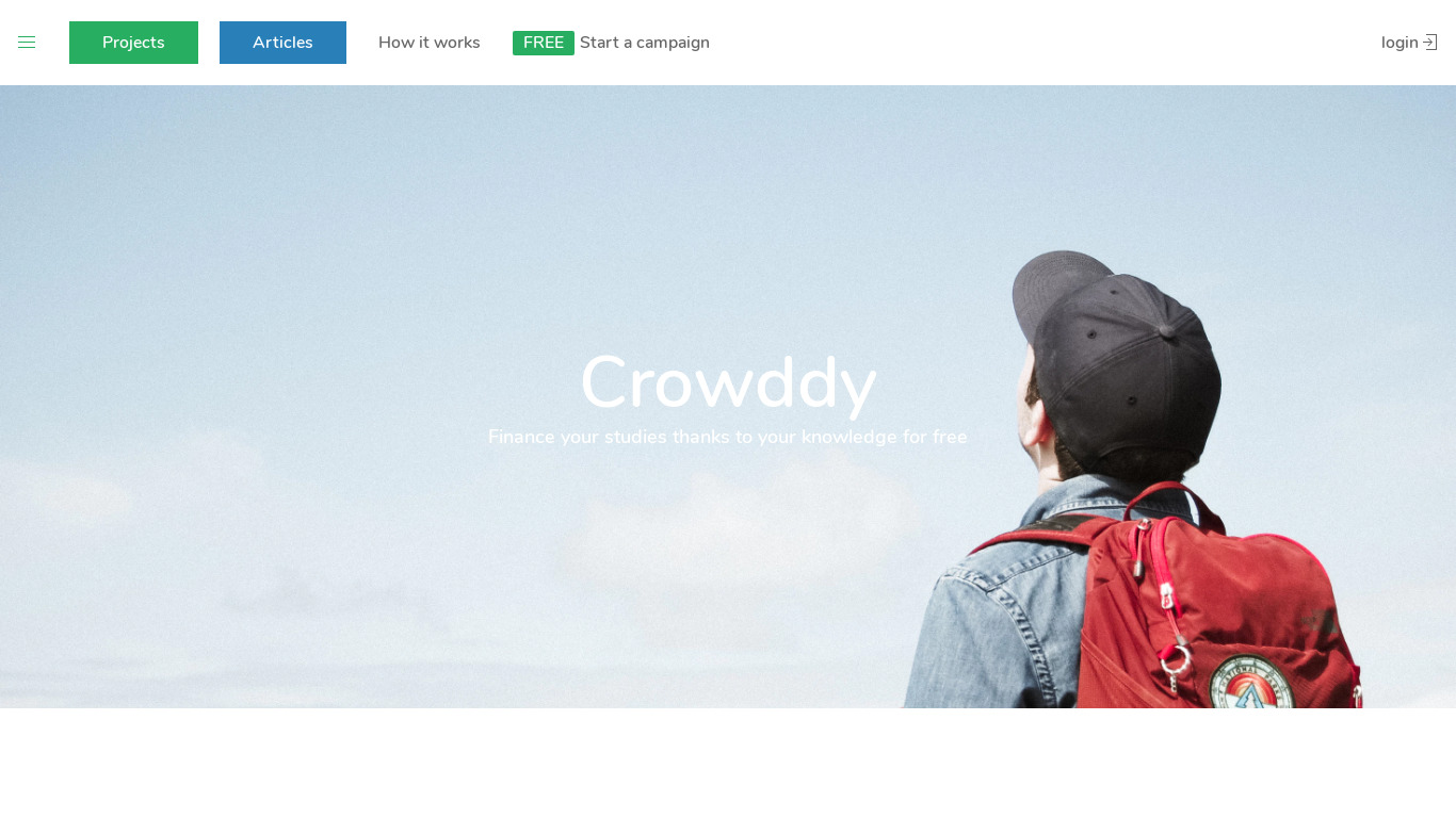 Crowddy Landing page