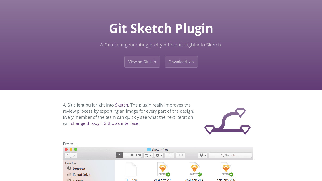 Git Sketch Plugin Landing page