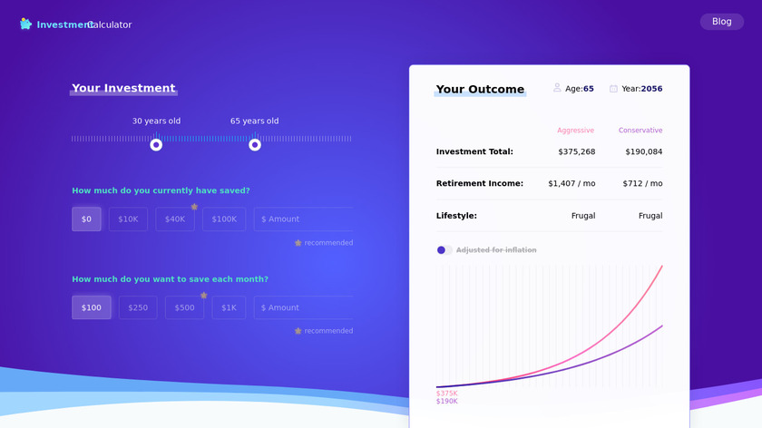Investment Calculator Landing Page