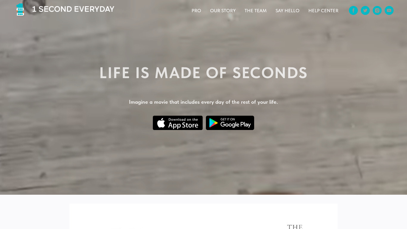 1 Second Everyday Landing page