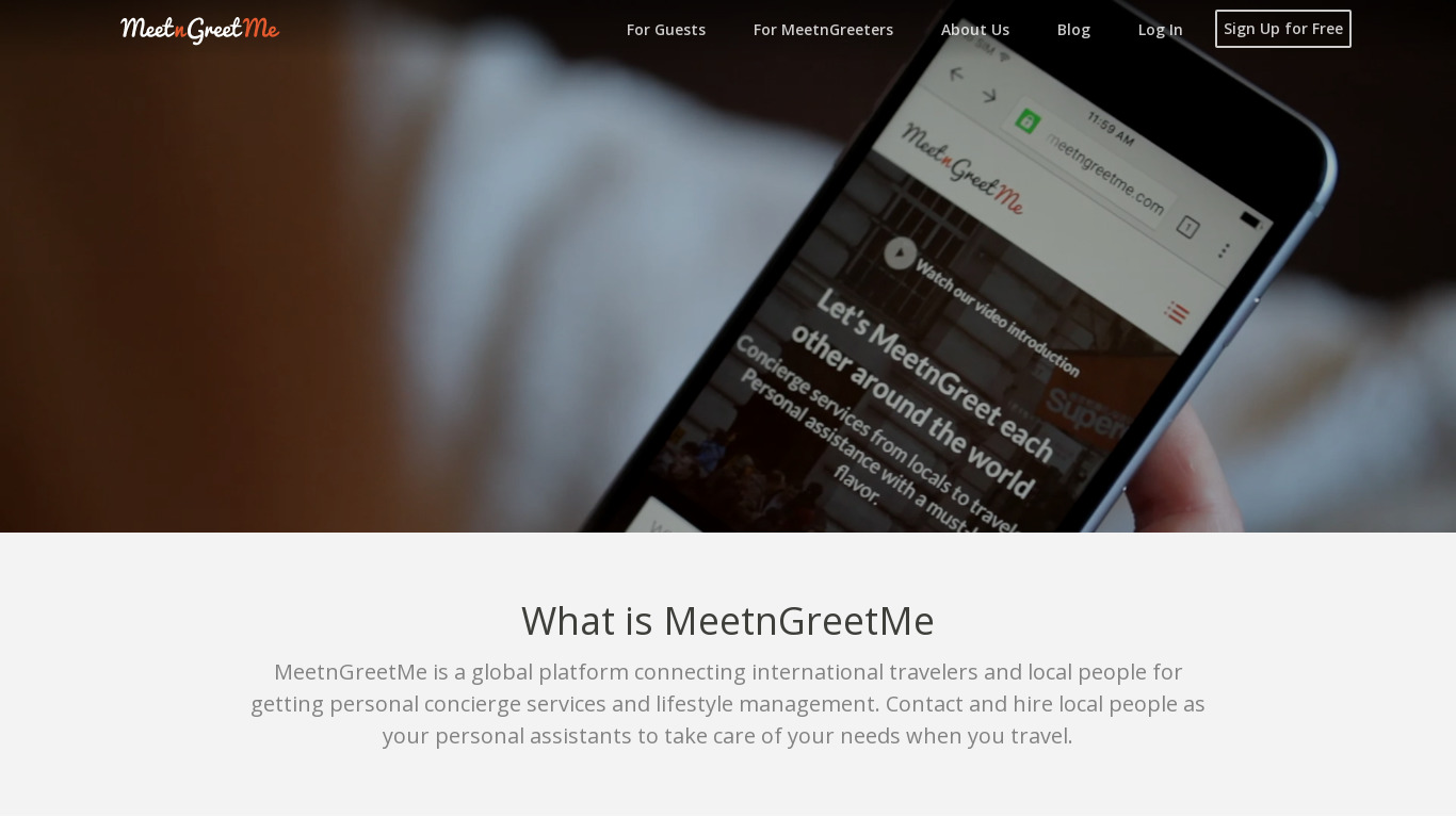 MeetnGreetMe Landing page