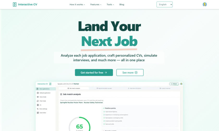 Interactive CV Landing Page