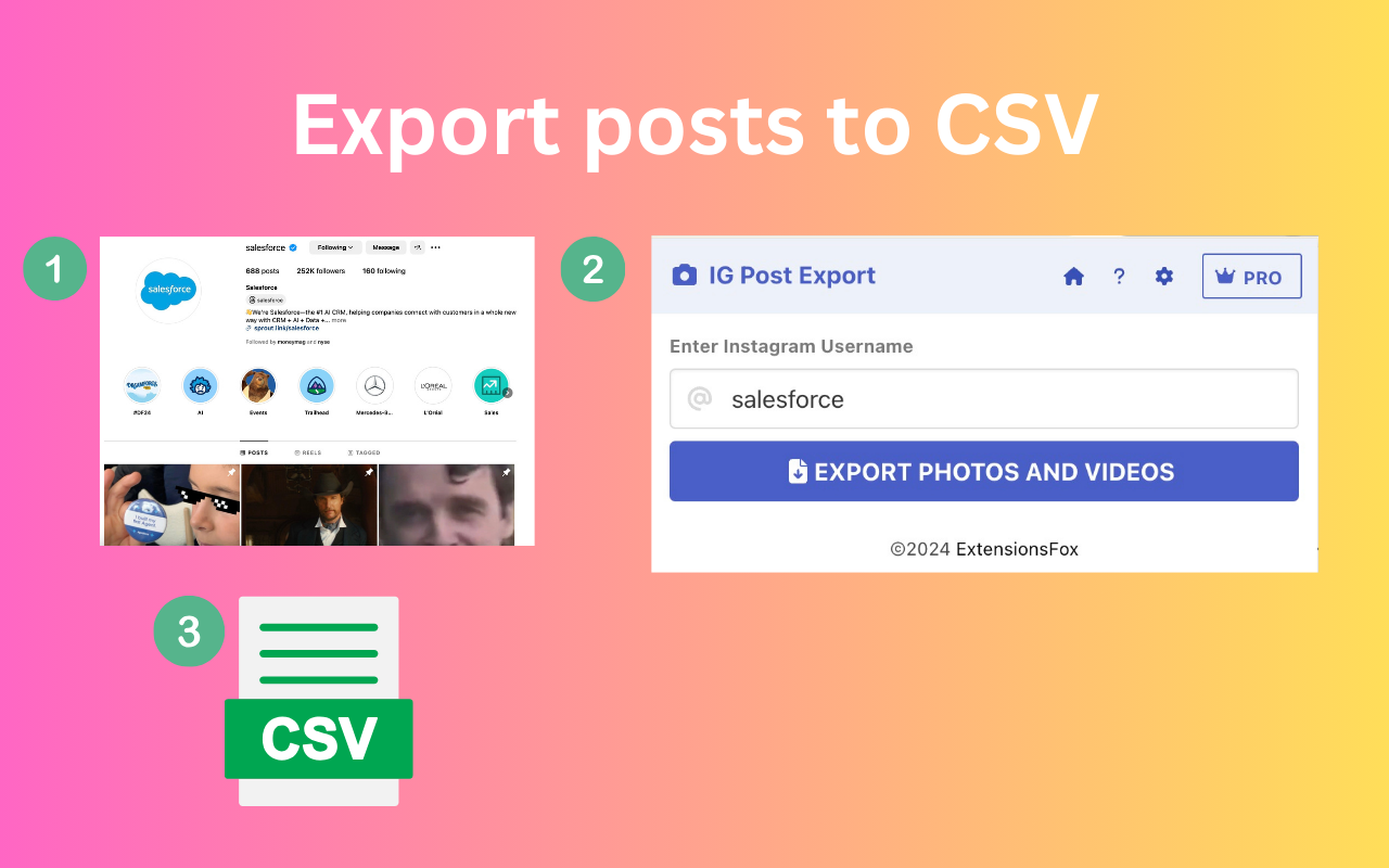 ExtensionFoxs Chrome Extensions IG Post Export