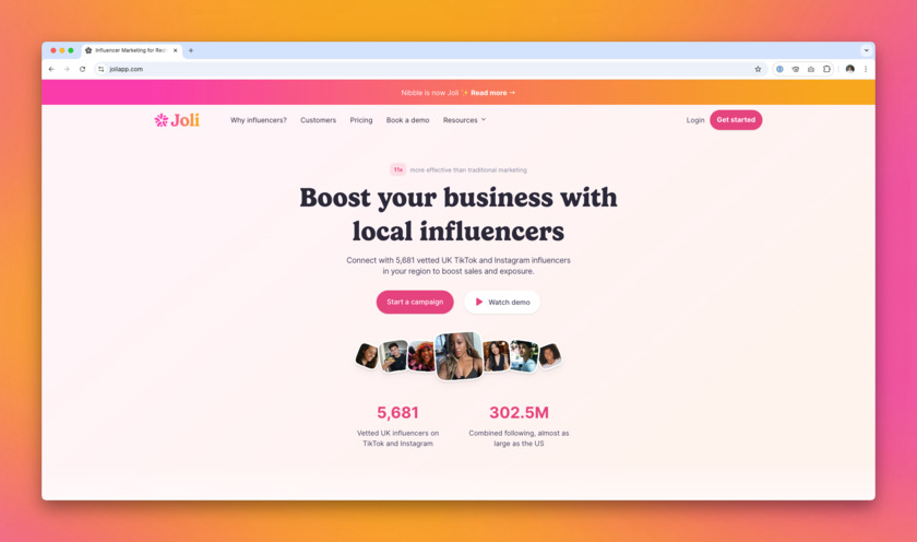 Joli App Landing Page