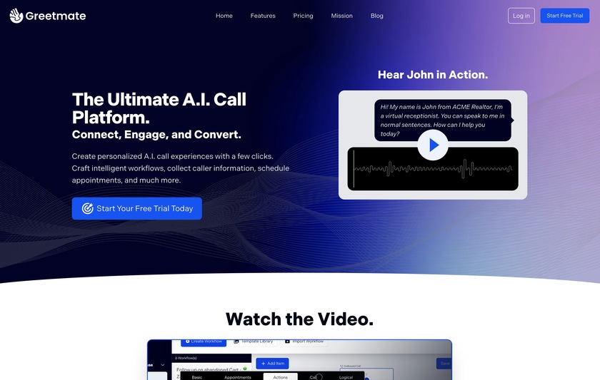 Greetmate.ai Landing Page