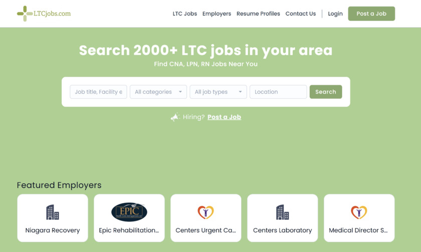 LTC Jobs Landing Page
