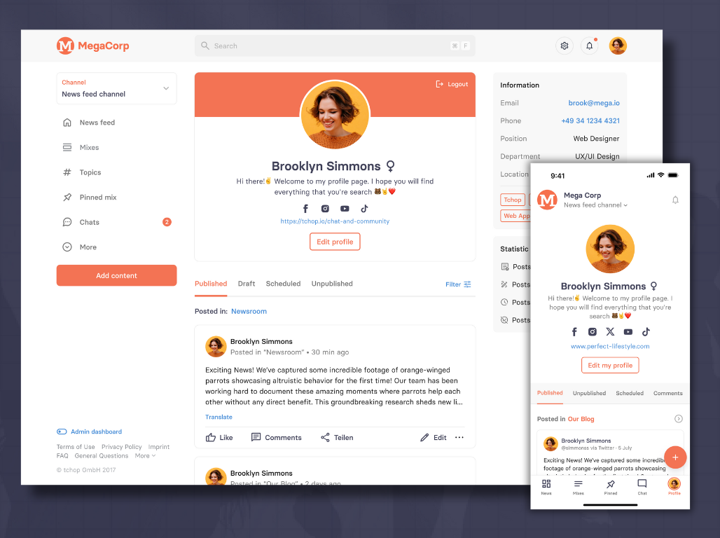 tchop User profile