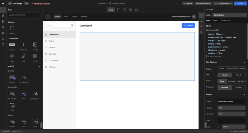 JSX.Design Landing Page
