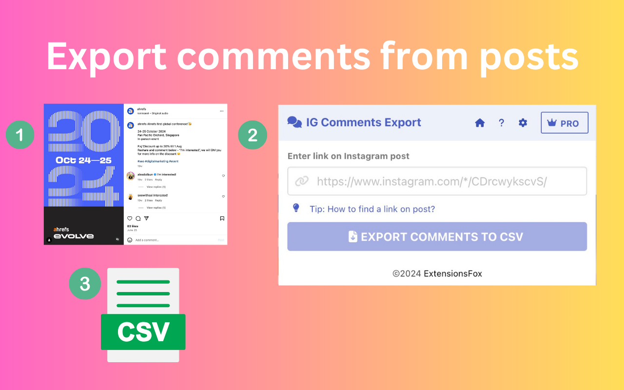 ExtensionFoxs Chrome Extensions IG Comments Export