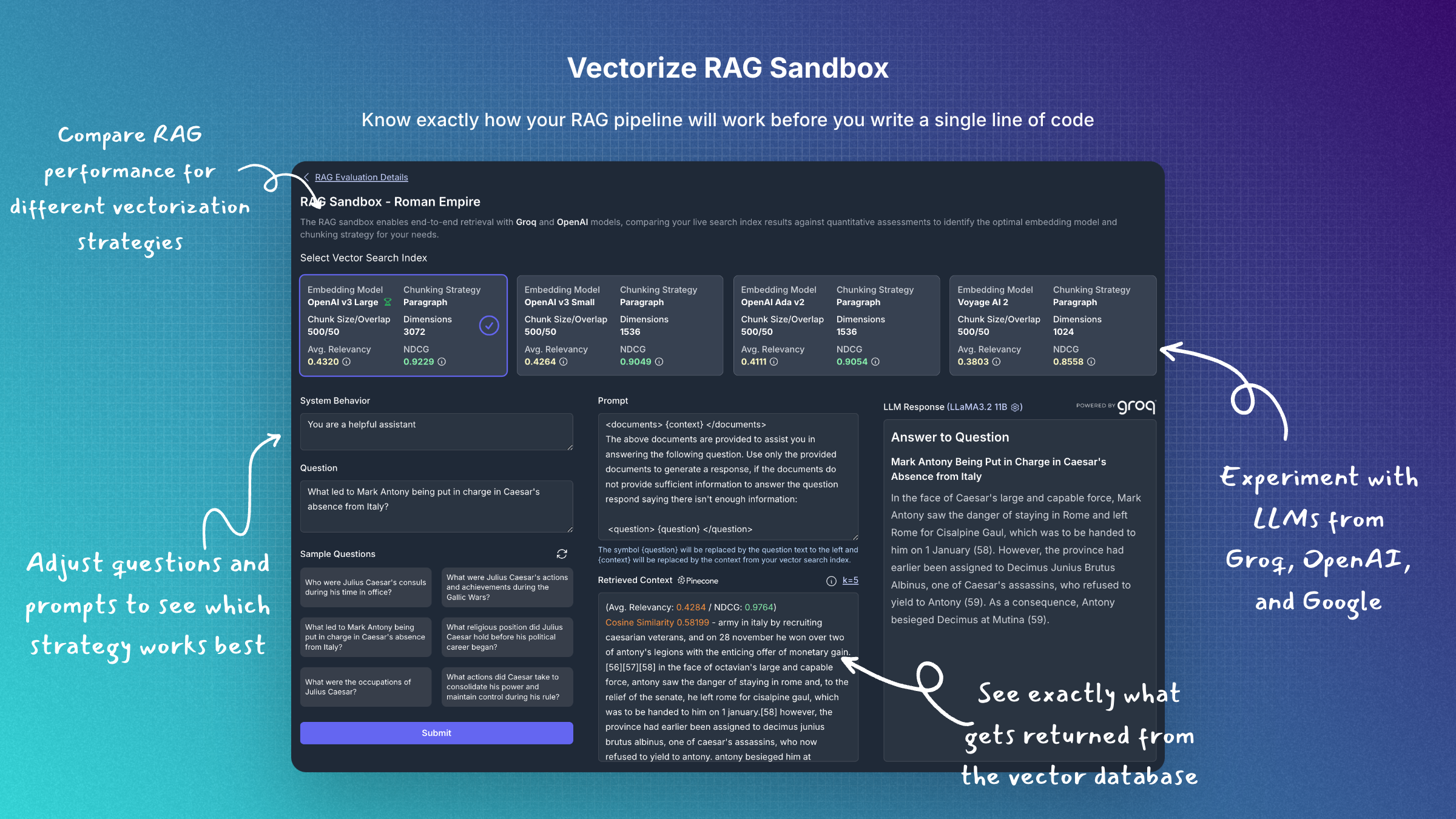 Vectorize.io RAG Sandbox