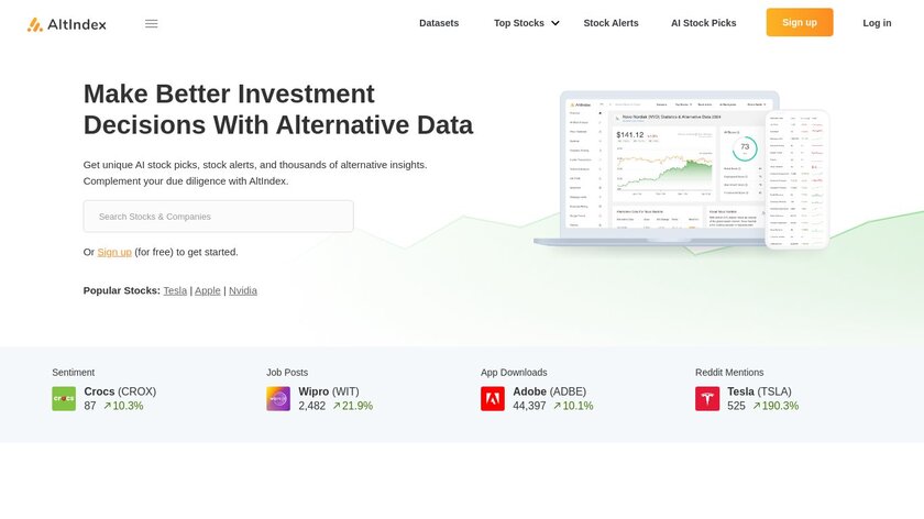 AltIndex Landing Page