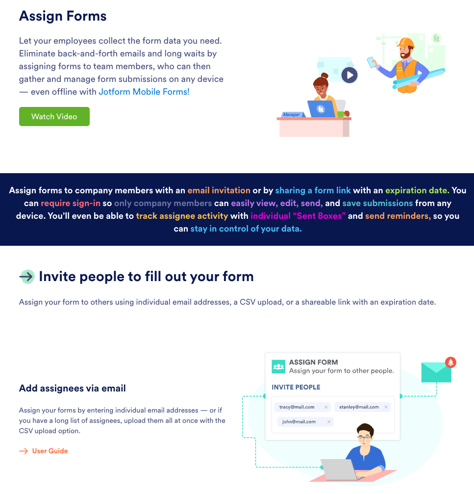 JotForm Assign Forms 