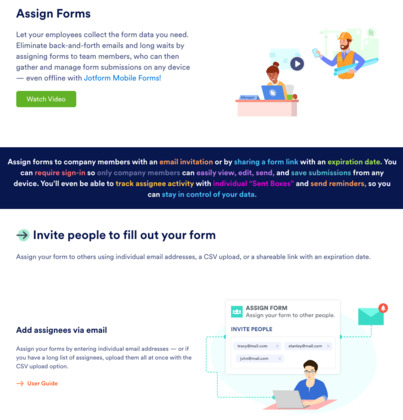 JotForm Assign Forms image