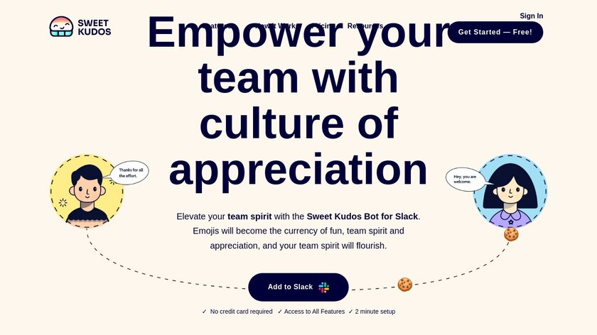Sweet Kudos Landing Page