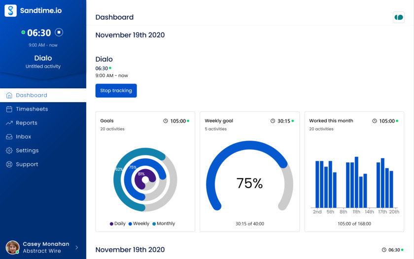 Sandtime.io Landing Page