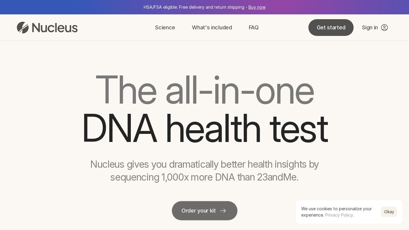 Nucleus Genomics Landing page