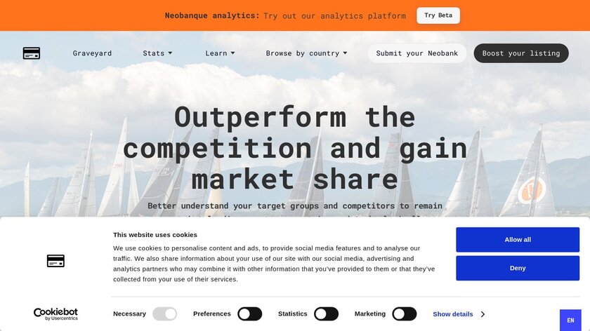 Neobanque Analytics Landing Page