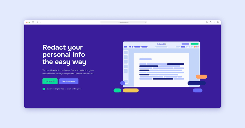 Redactable Landing Page