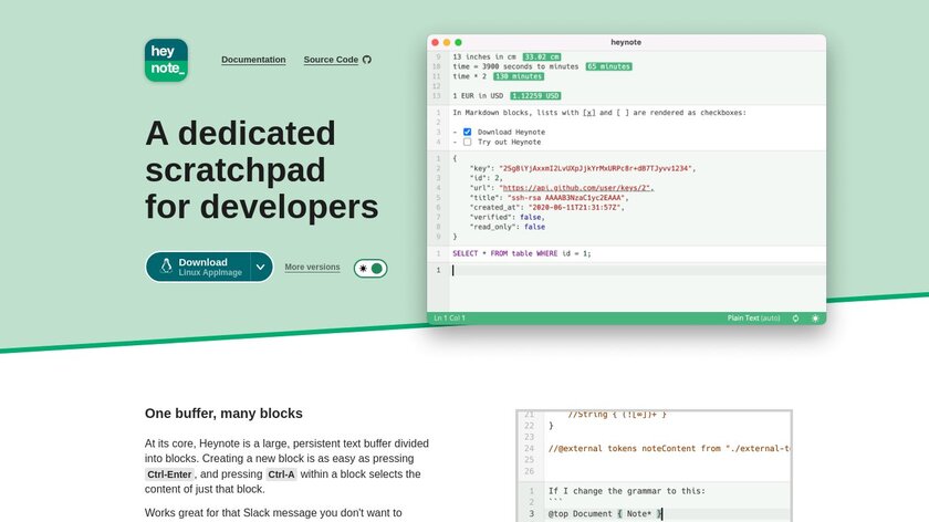 Heynote Landing Page