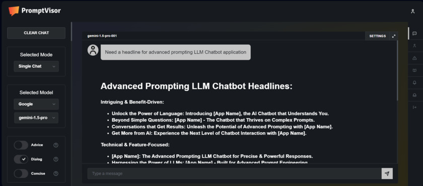 PromptVisor.ai SIngle chat