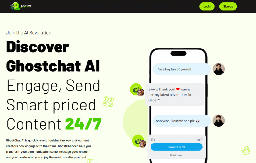 Ghostchat.ai Landing Page