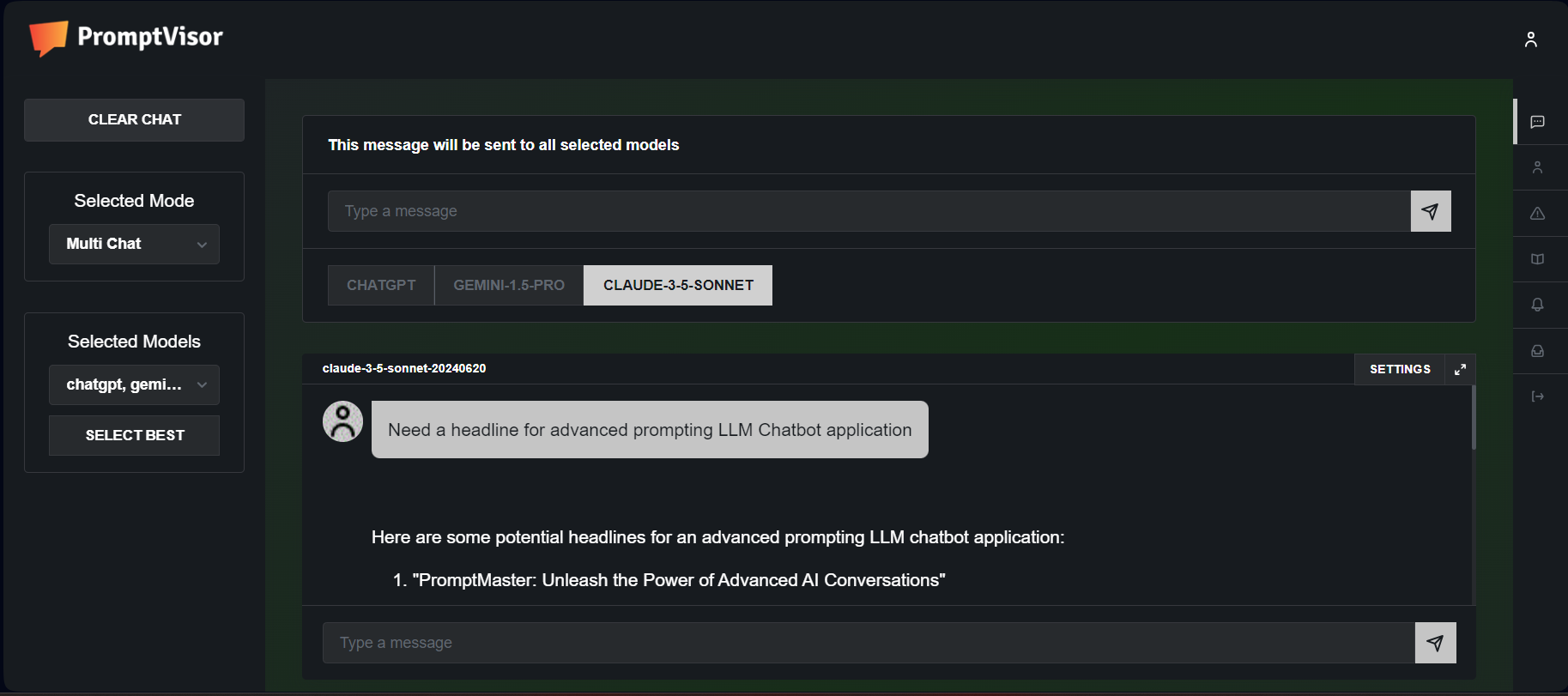 PromptVisor.ai Multi chat