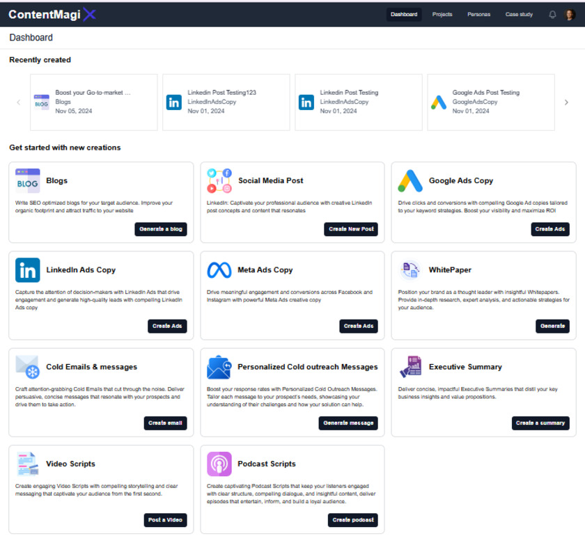ContentMagix Contentmagix Application Dashboard ContentMagix Contentmagix Application Dashboard
