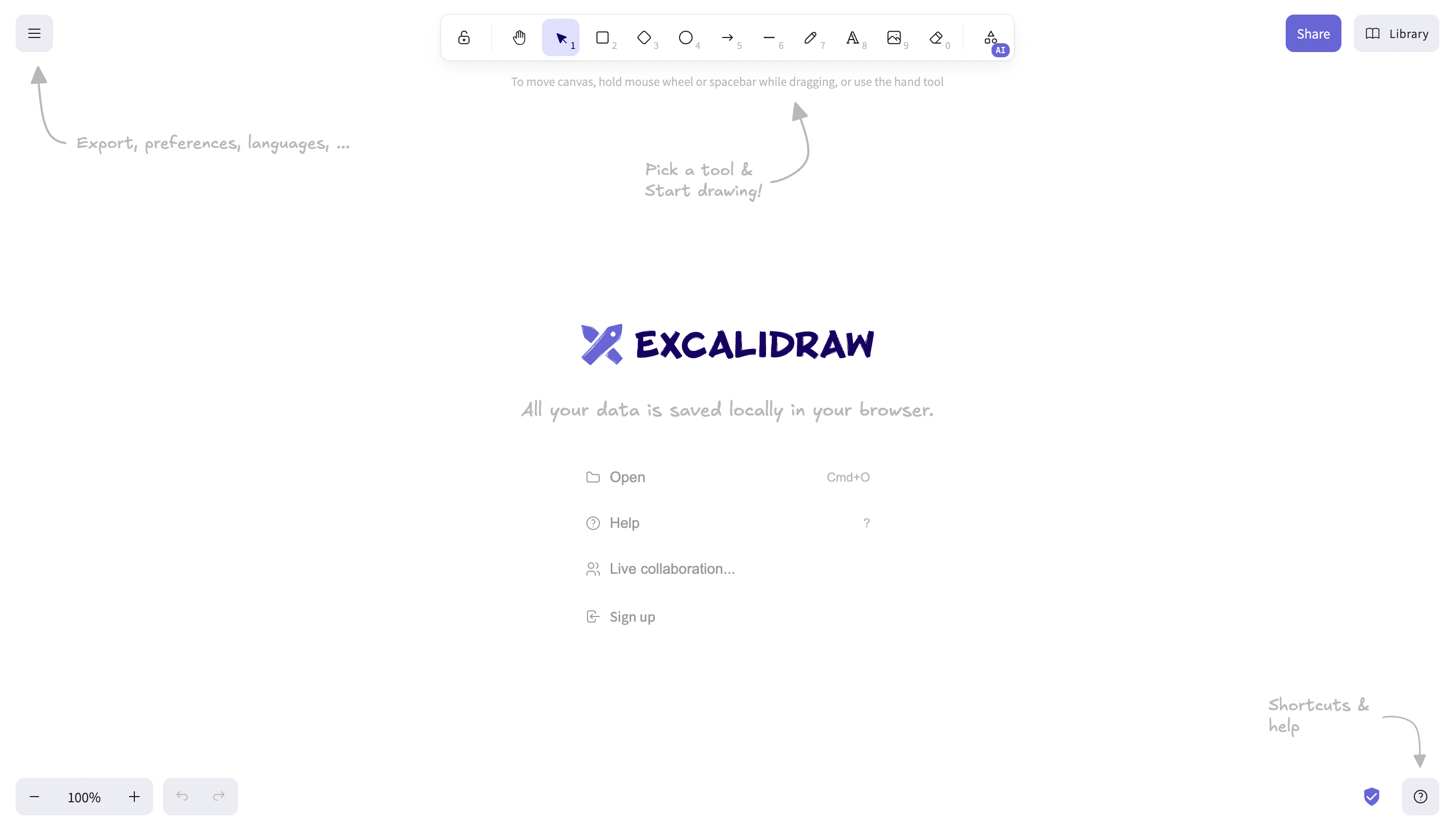 Excalidraw Excalidraw - collaborative whiteboard infinite canvas