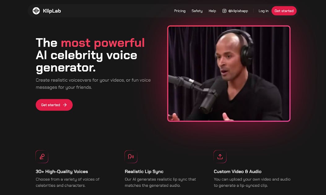 KlipLab Landing page