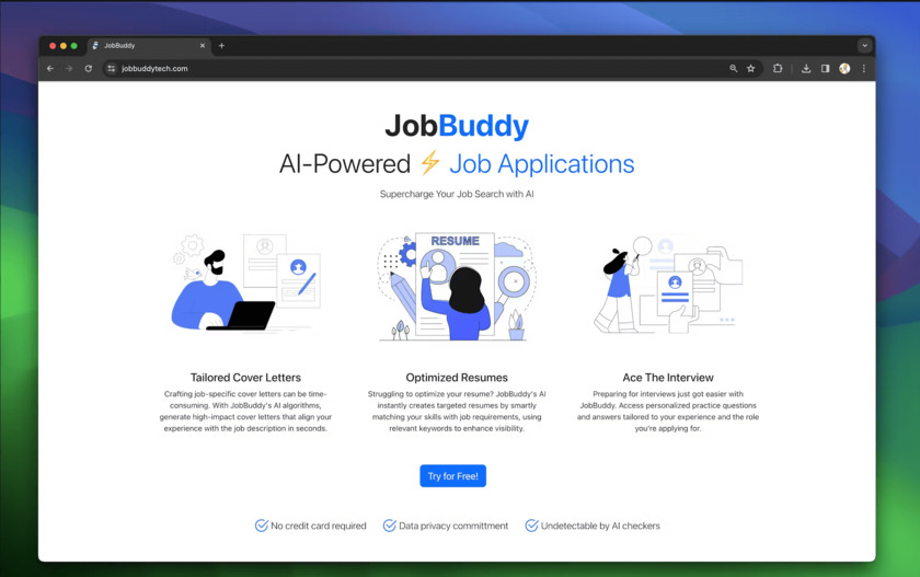 JobBuddyTech Landing Page