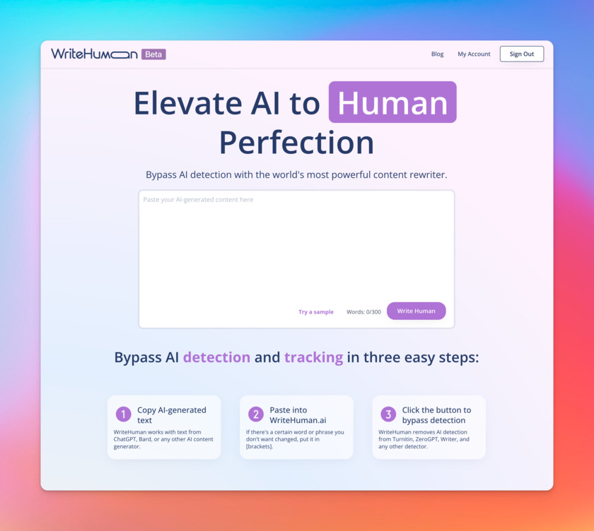 WriteHuman.ai Landing Page