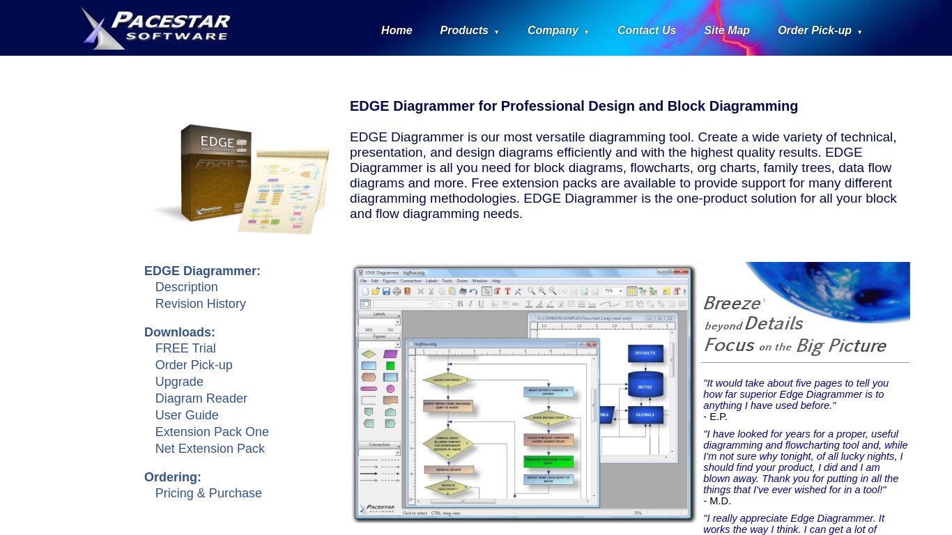 EDGE Diagrammer Landing page