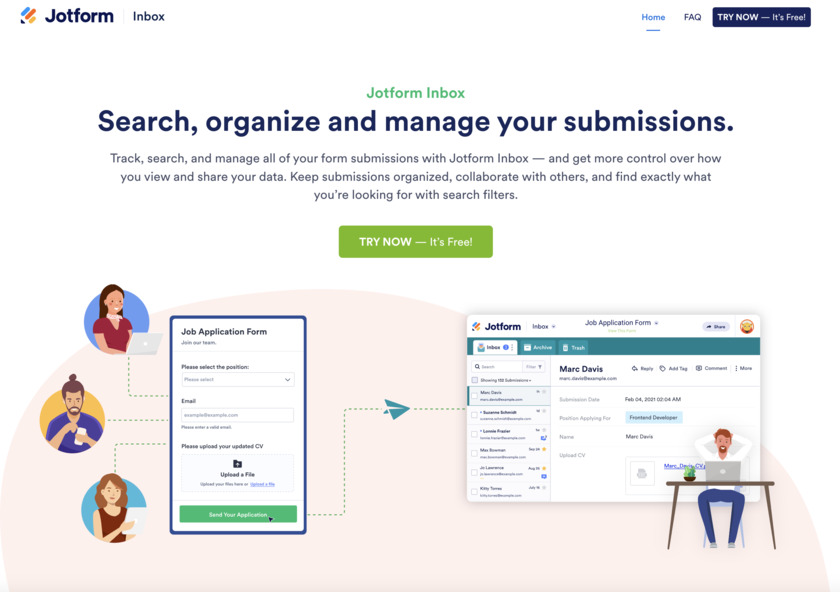 Jotform Inbox Landing Page