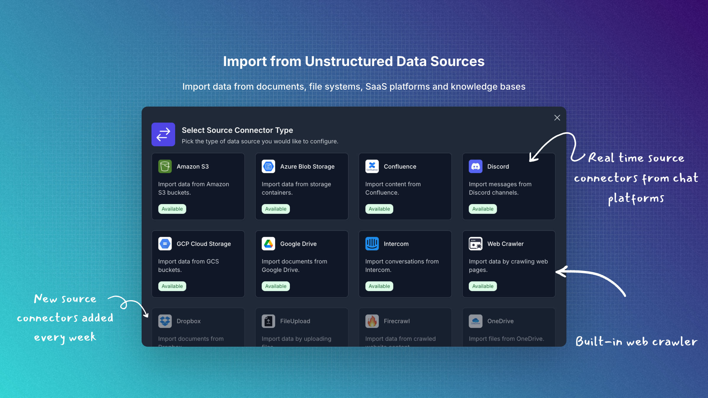 Vectorize.io Source Connectors