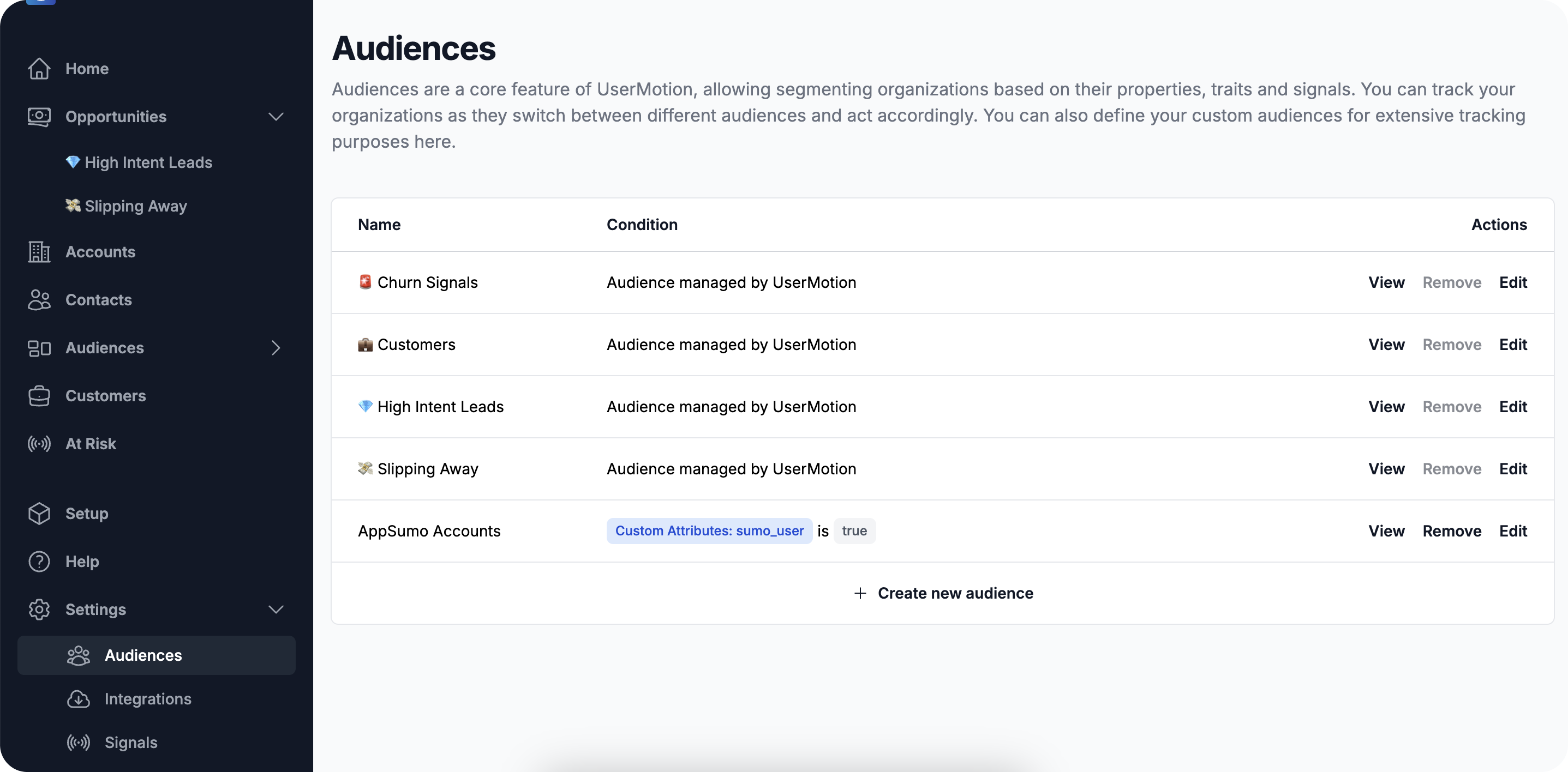 UserMotion UserMotion Audiences