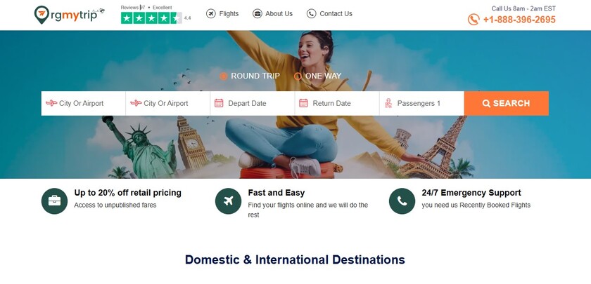 Orgmytrip Landing Page