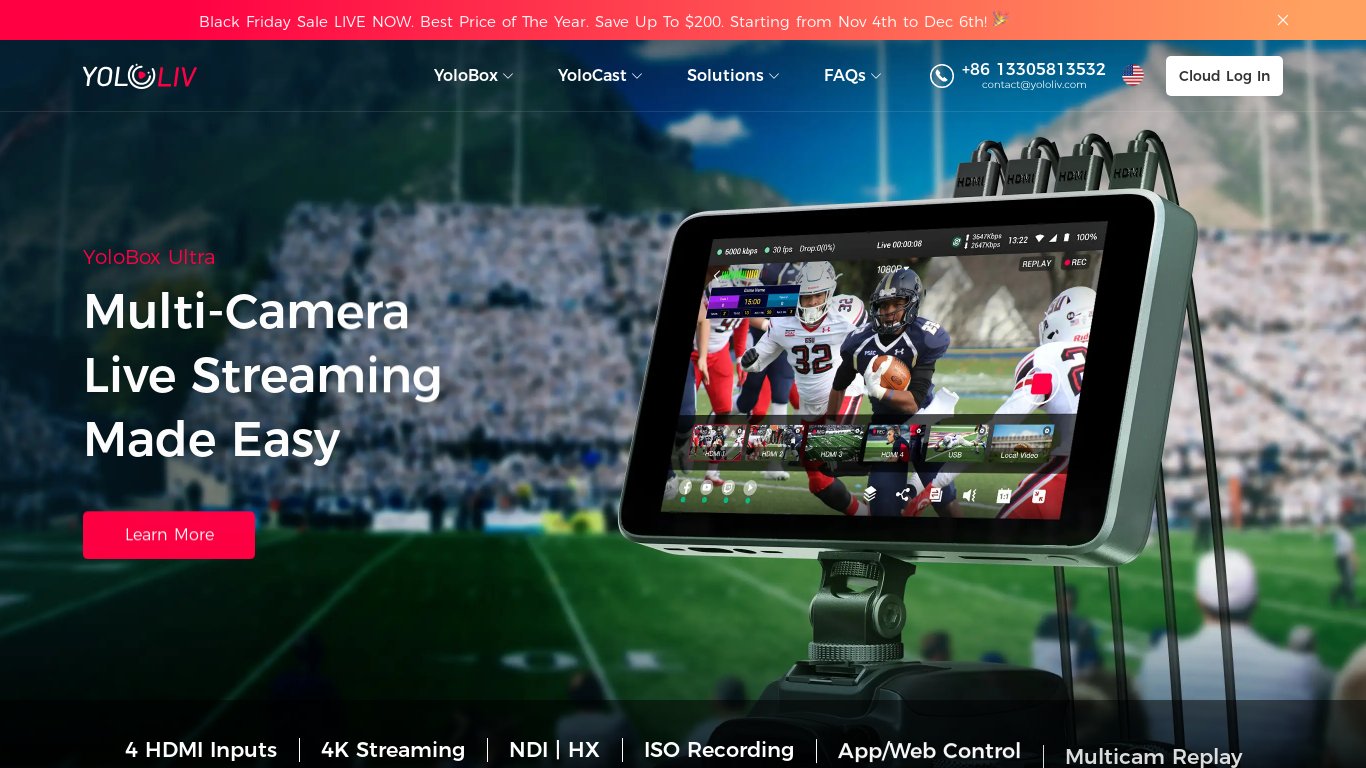 YoloLiv Landing page