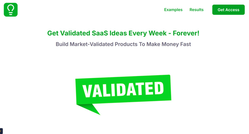 Validated SaaS Landing Page