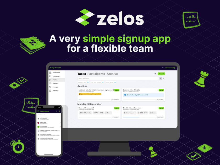 Zelos Landing Page