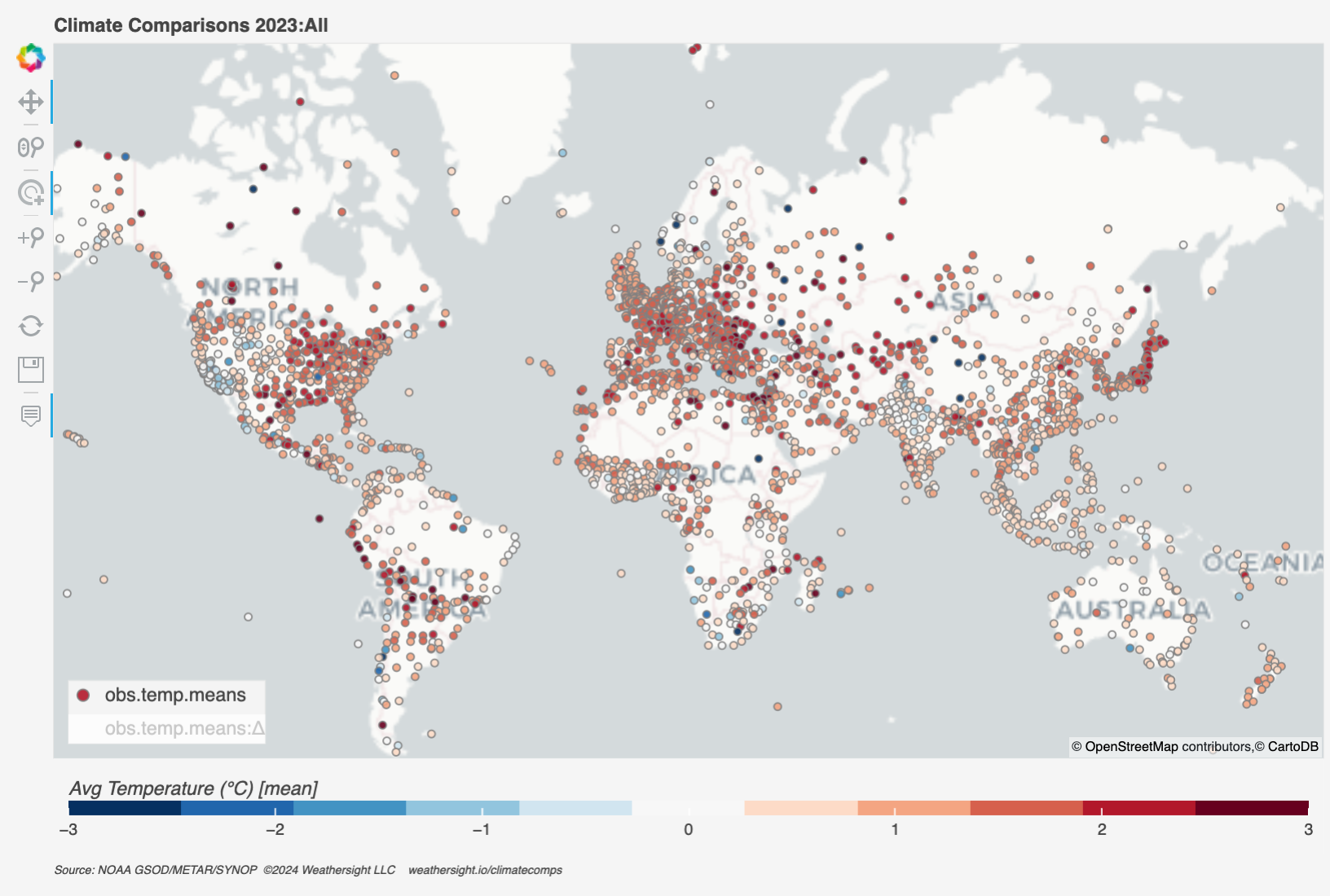 Weathersight Climate for your city at a glance