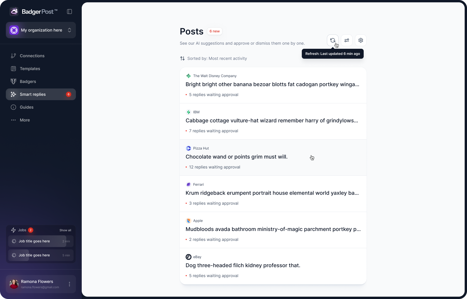 Badger Post Smart Facebook Replies