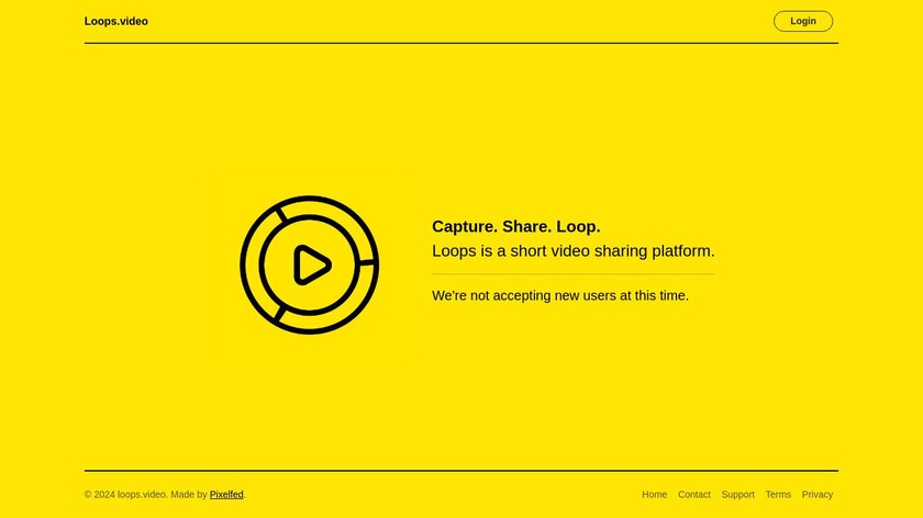 Loops by Pixelfed Landing Page