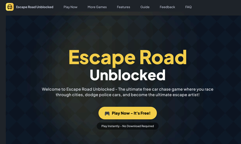 Escape Road Unblocked Landing Page