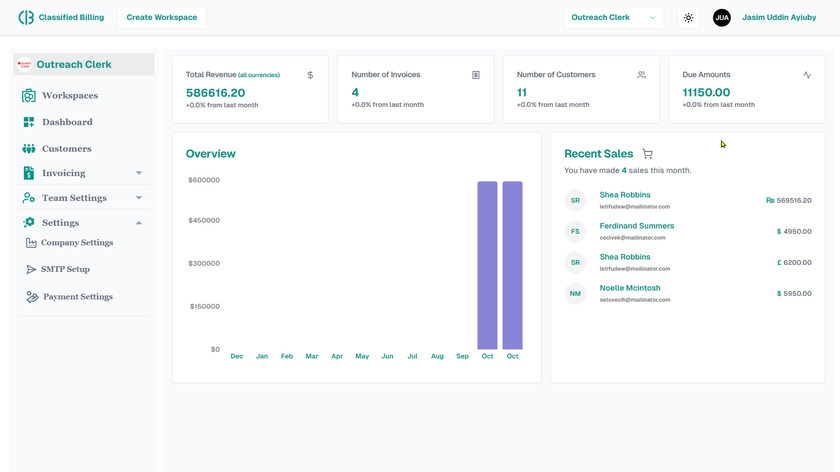 Classified Billing Landing Page
