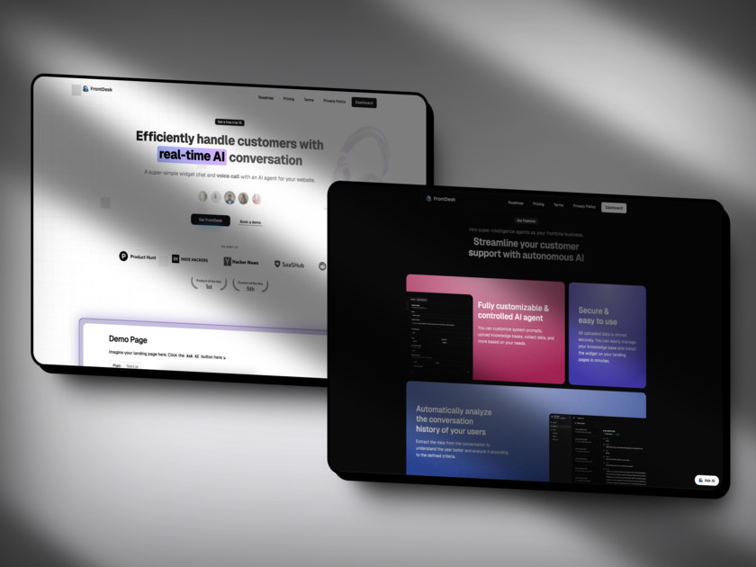 FrontDesk AI Landing Page