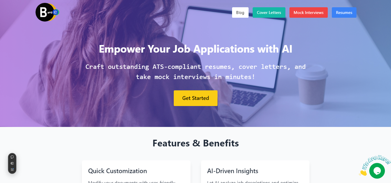 Bange.io Homepage