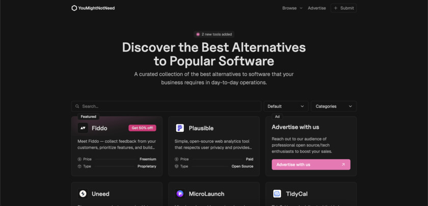 YouMightNotNeed.co Landing Page