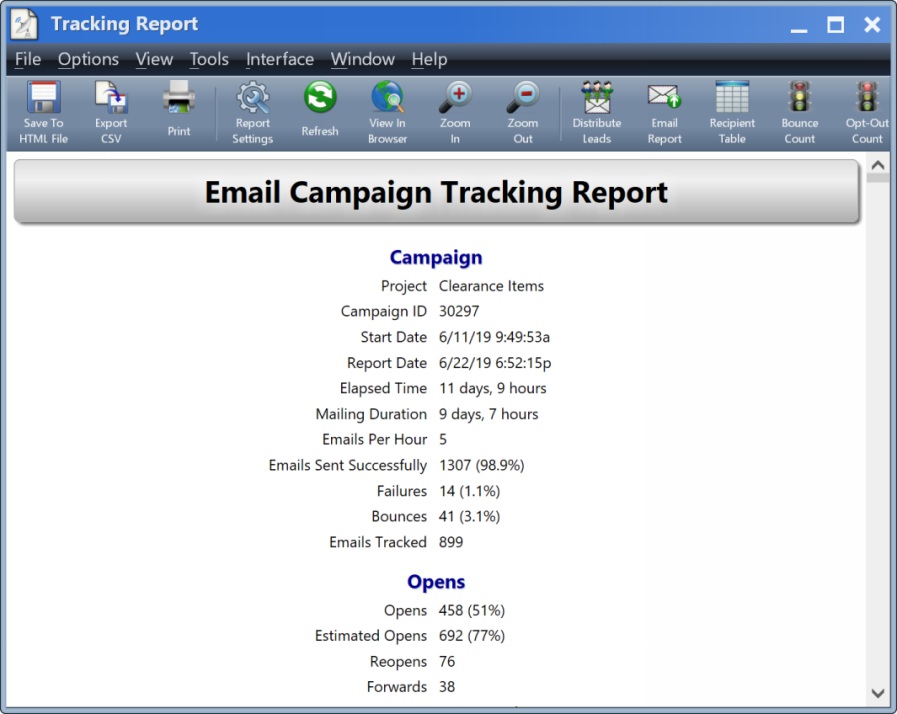 Gammadyne Mailer Tracking report