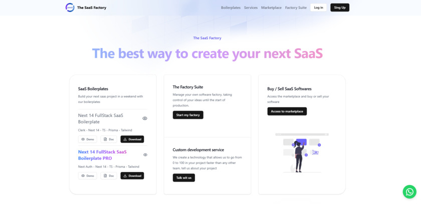 The SaaS Factory Landing Page