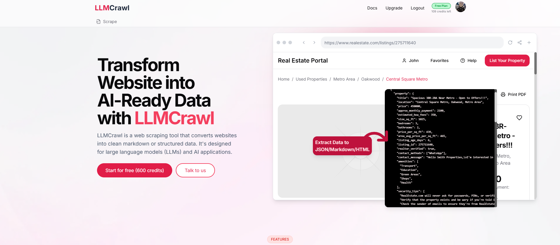 LLMCrawl.dev Home